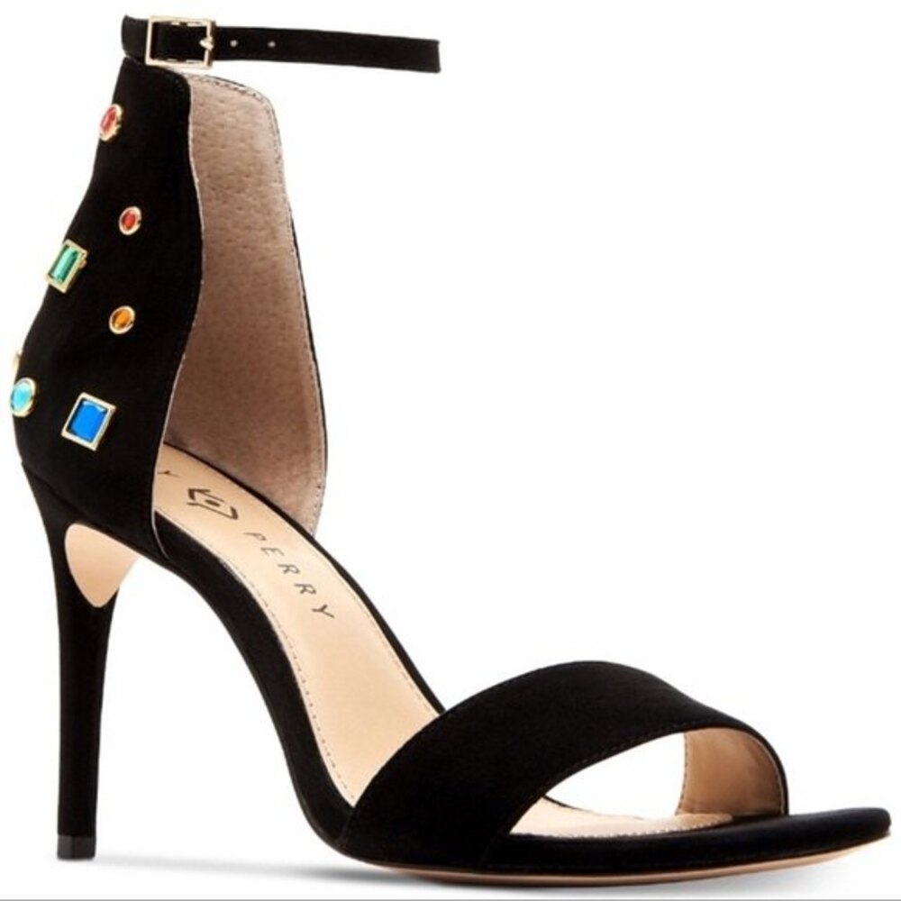 Katy Perry the Josephina suede black heels sandals 7.5